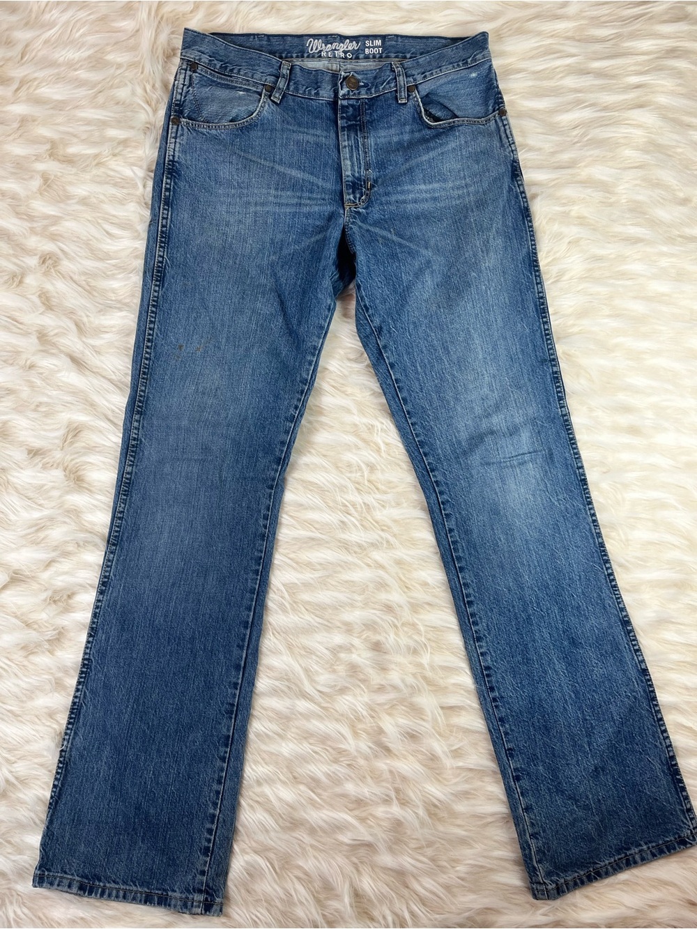 Wrangler Slim Bootcut Jeans Men's 34x36 Medium Wash